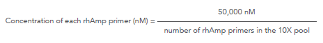 rhAmpSeq ≥500-plex: how to calculate pooled primer concentration